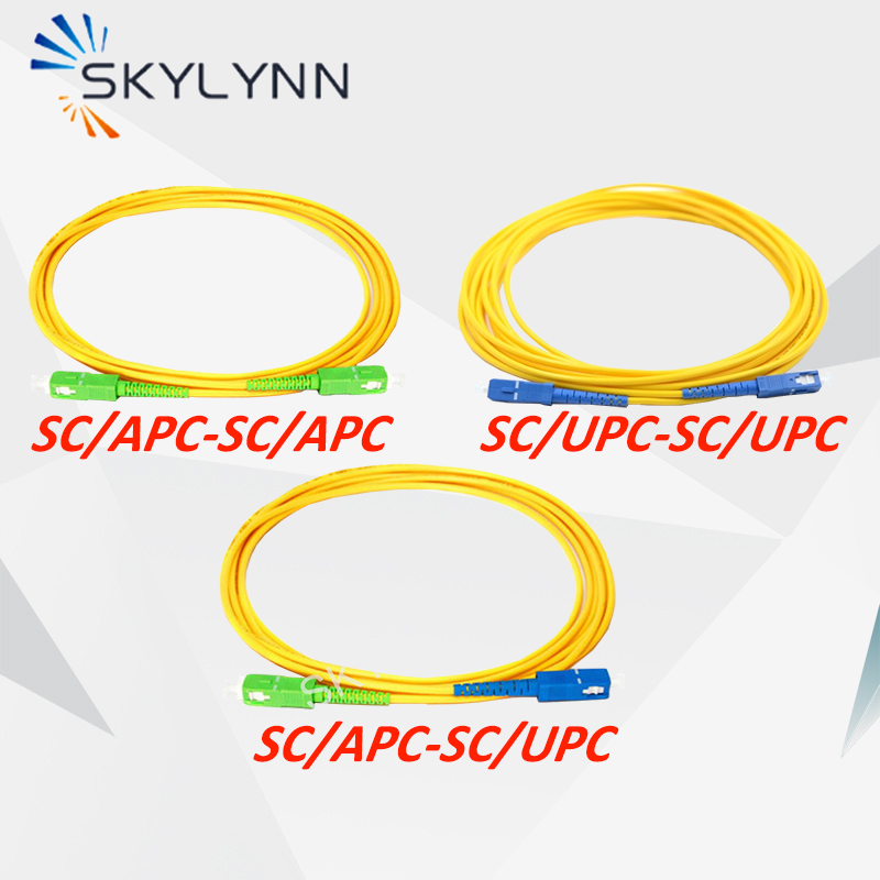 50PCS 1 Meter Length SC/APC and SC/UPC Connector SM G652D 3.0MM SX Core Yellow LSZH Jacket Fiber Optic Patch Cord For Telecom