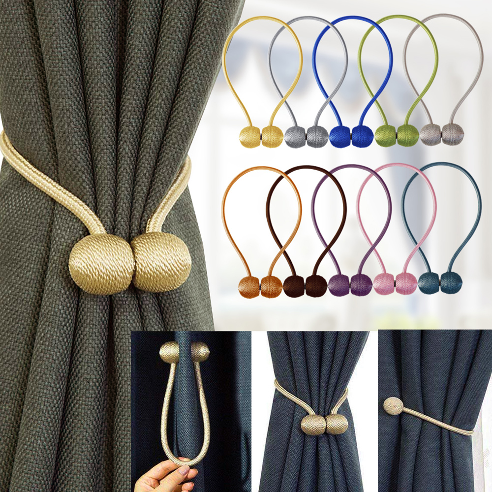 BELAVENIR 1Pc Magnetic Curtain Tieback High  Holder Hook Buckle Clip Curtain Tieback Polyester Decorative Home Accessorie