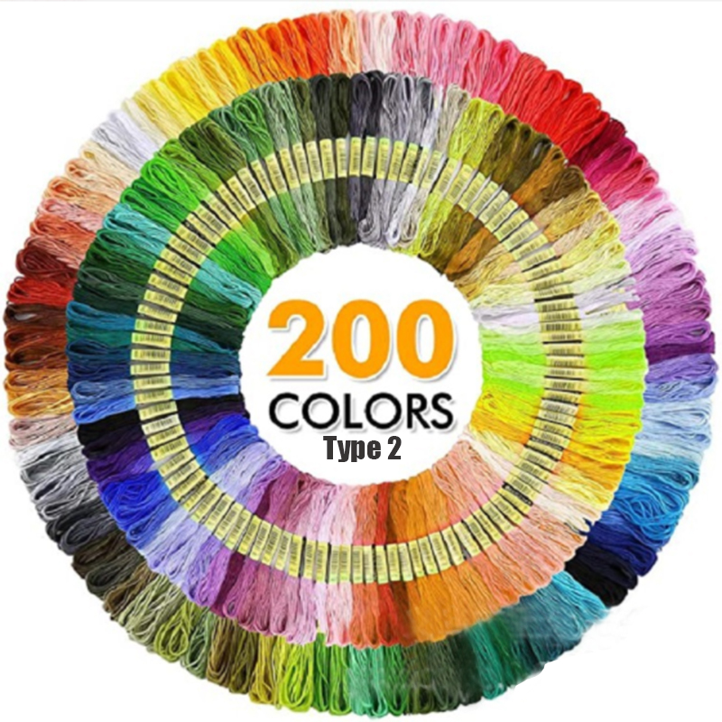 200/100/50 Anchor Similar DMC Threads Cross Stitch Cotton Embroidery Thread Floss Sewing Skeins Craft Sewing Thread Holder