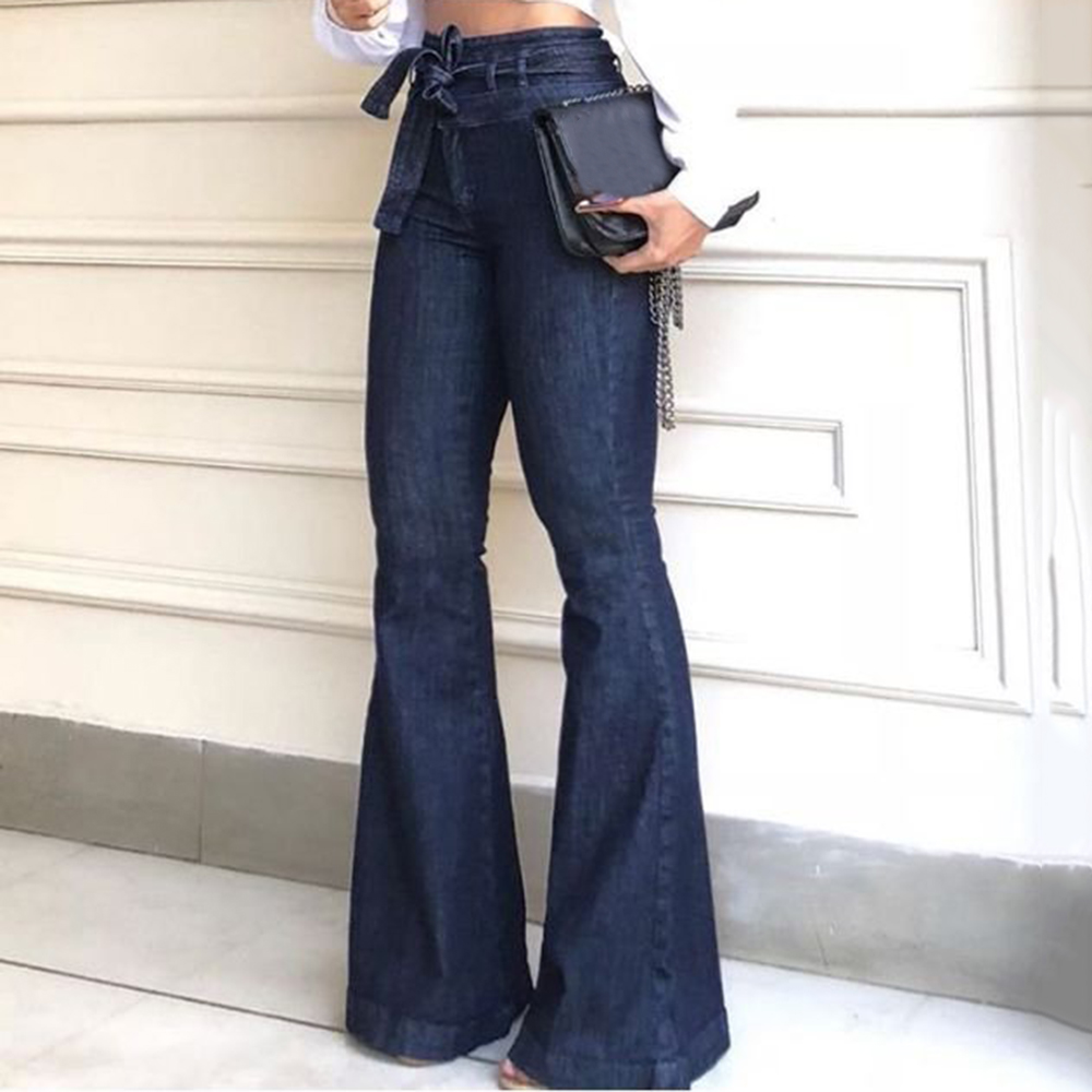 High Waist Bellbottom Jeans Streetwear  Blue Jeans Femme Push Up Slim Denim Pants Women Mon Black Sexy Flare Jeans 