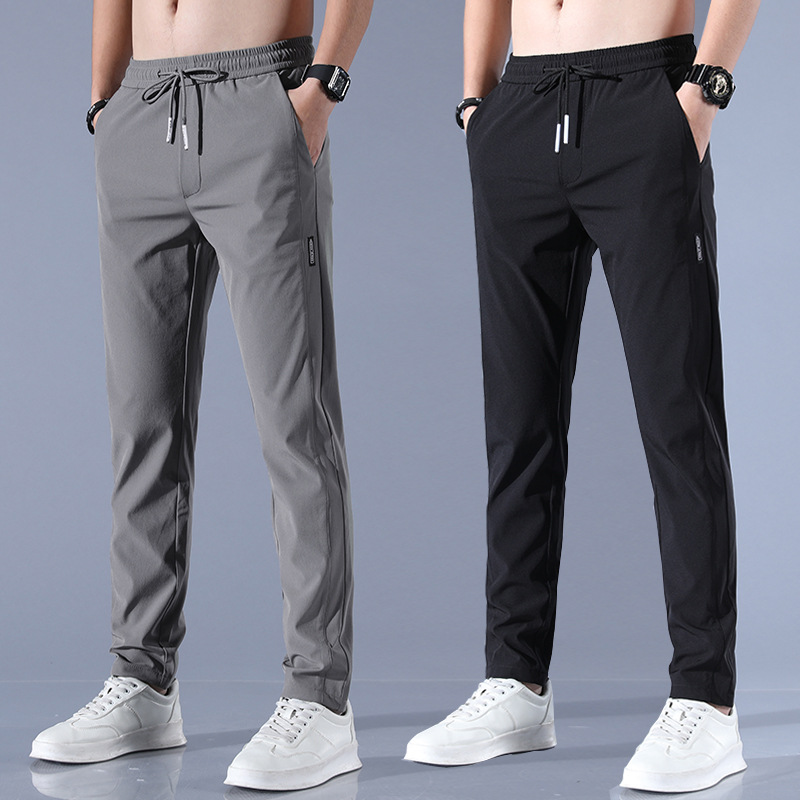 Men's Trousers Spring Summer Casual Solid Breathable Slim Straight Pants Male Joggers Thin Quick Dry Sweatpants Sports Pants