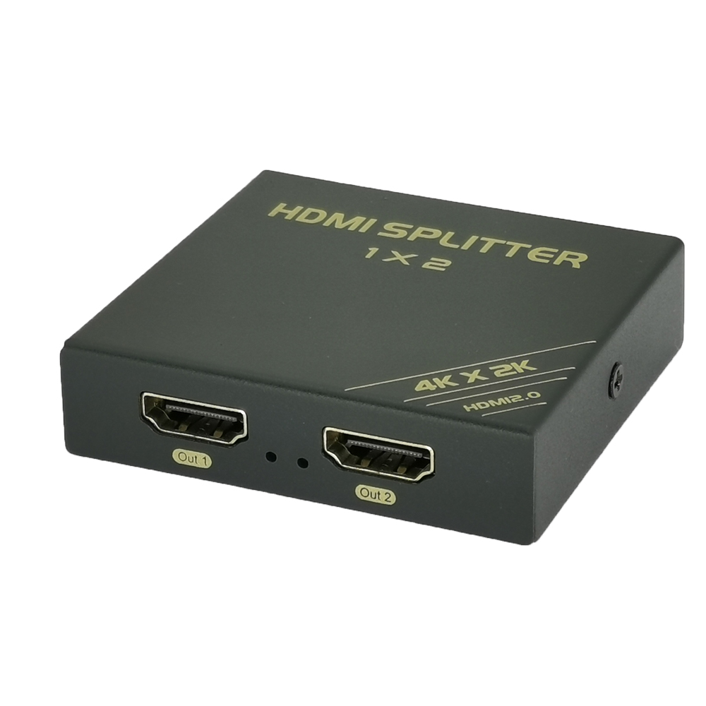 Ultra HD 1x2 HDMI Splitter 4K，1 Input to 2 Outputs 4K HDMI 2.0 Splitter，Support 4K@60Hz 4:4:4 HDCP 2.3  HDR 10 and 3D