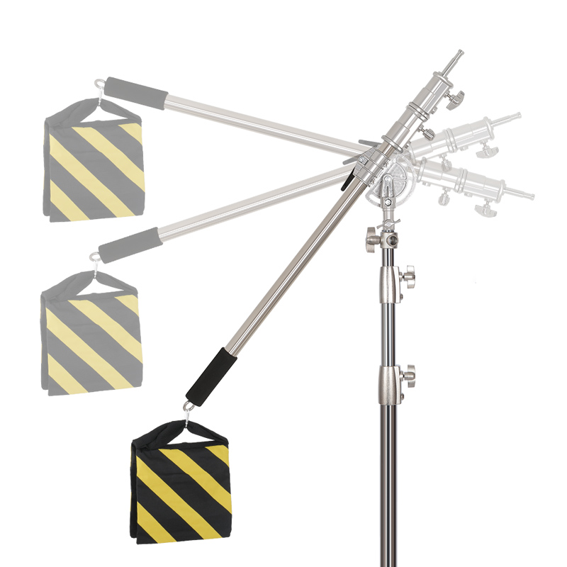 SH 106cm-249cm Steel Cross Arm Po Studio Kit Stainless Light Stand With Weight Bag Po Studio Accessories Extension Rod