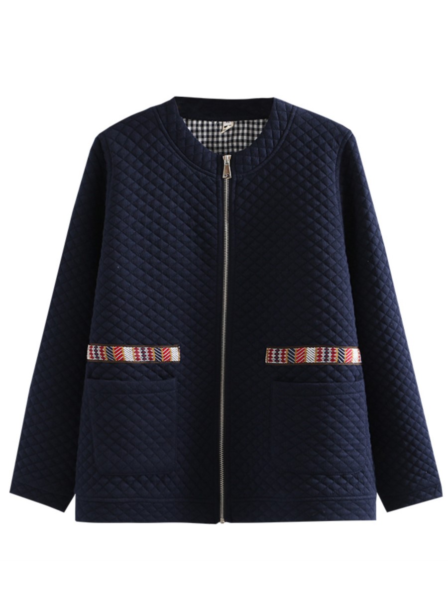 Women Clothing Jacket Plus Size Autumn Loose O-Neck Thin Quilted Coat Female Outerwear 6025