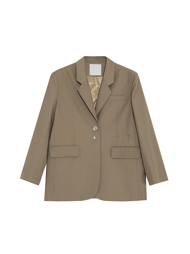 Women  Office Wear Single Breasted Blazer Coat Vintage Long Sleeve Suit Jacket Pockets Female Outerwear Chic Tops