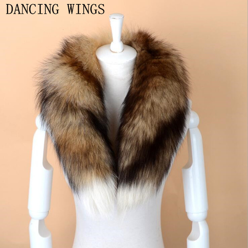 Men Women Genuine Fox Fur Scarf  Real Natural Fox Fur Collar Scarves Wraps Good  Fur Ring Muffler