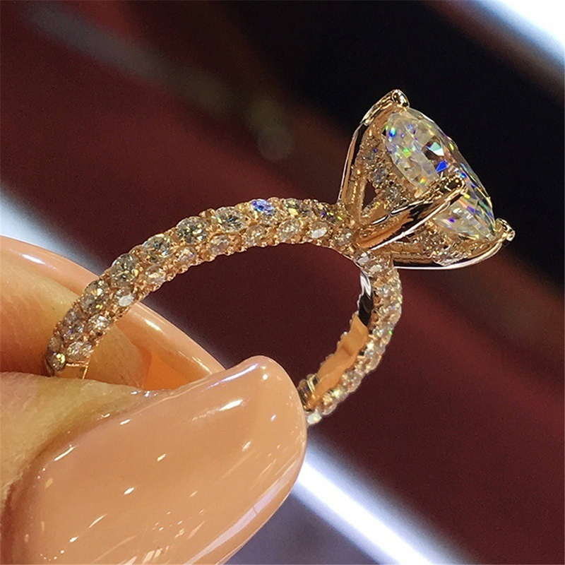  Women Jewelry Ring Elegant Crystal Rhinestones Ring For Women Accessories Bride Wedding Party Ring Gift