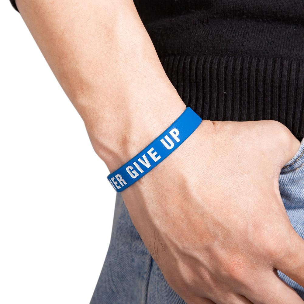 Trendy Minimalist Style Silicone Bracelet For Men Women Never Give Up No Pain No Gain  Personality Sports Recognition Wristband