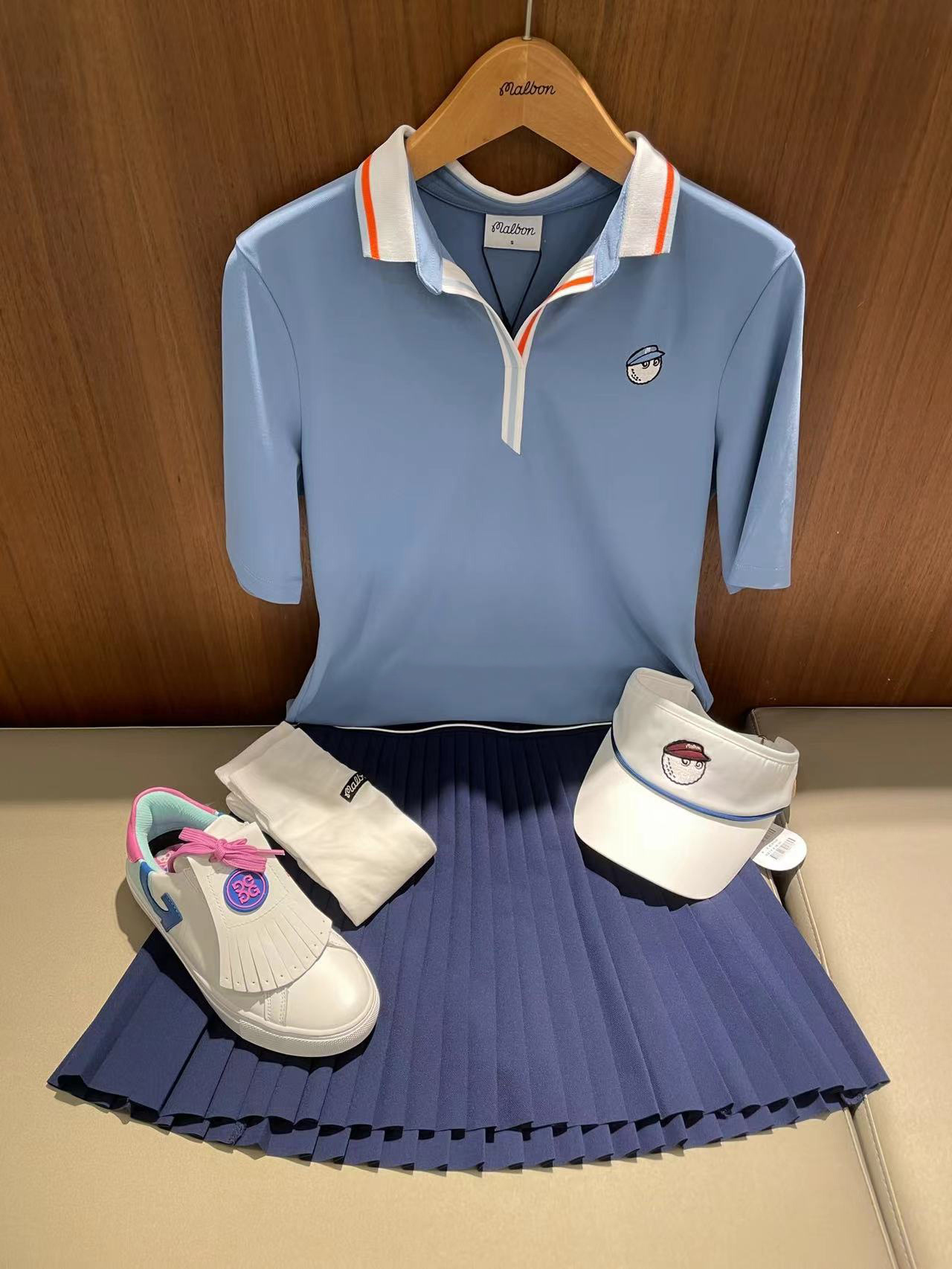 말본 골프웨어 반팔 티셔츠22여름 여성 트레이닝 캐주얼 터틀넥