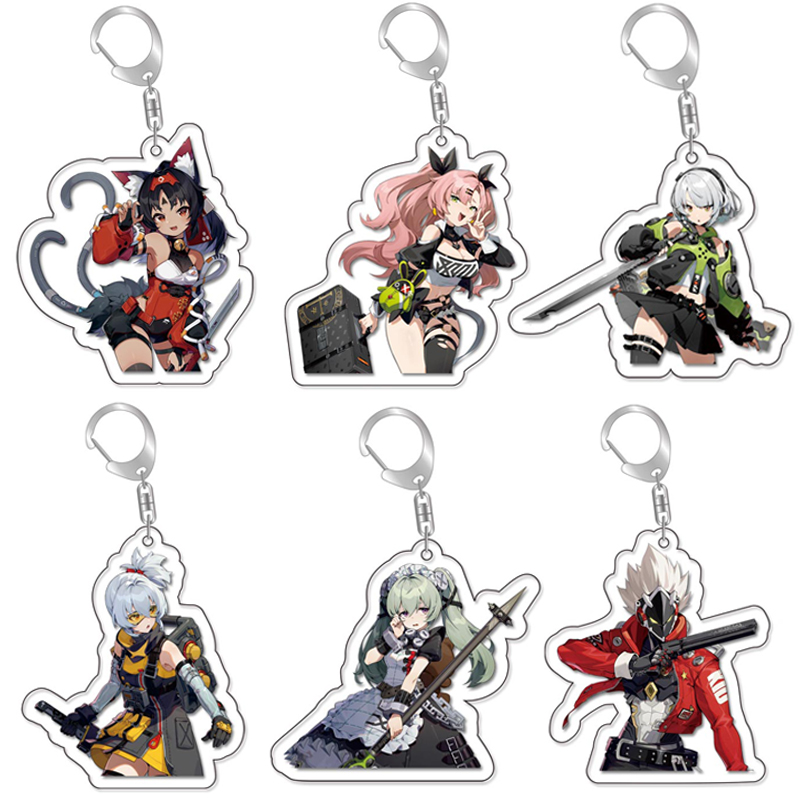 Game Zenless Zone Zero Geshin Impact Keychain  Anime Acrylic Key Chain Backpack Bag Car Key Ring Jewelry Accessories