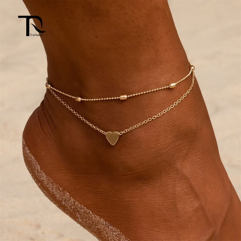 TrafagaLa Set Butterfly Boho Anklet Bacelets Jewelry Women  Trend Gift Summer Holiday Beach Chain Bead Bracelet On Leg Foot