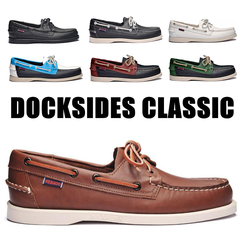 Men Genuine Leather Driving Shoes， Docksides Classic Boat Shoe， Design Flats Loafers For Men Women 2019A008