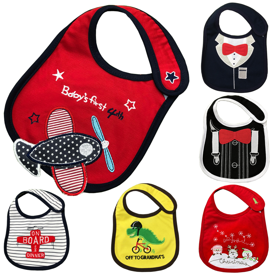 Baby Bibs Cute Cartoon Pattern Toddler Baby Waterproof Saliva Towel Cotton Fit 0-3 Years Old Infant Burp Cloths Feeding DS19