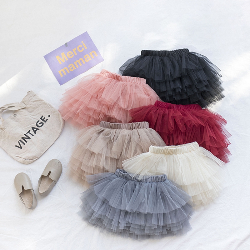  Baby Girls Tutu Fluffy Skirt Princess Ballet Dance Tutu Mesh Skirt Kids Cake Skirt Cute Girls Clothes