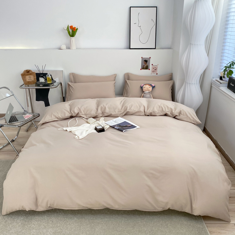 Bedding Sets Single Double Bed el Home Duvet Cover Sets Skin Friendly Fabric Solid Color King Size Quilt Cover Sets