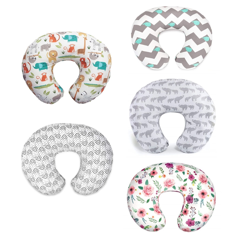 2 Pcs/set Cute Baby U-shaped Breastfeeding Pillowcase Multi-function Pillows Detachable Simple Pillow Cover H3CD