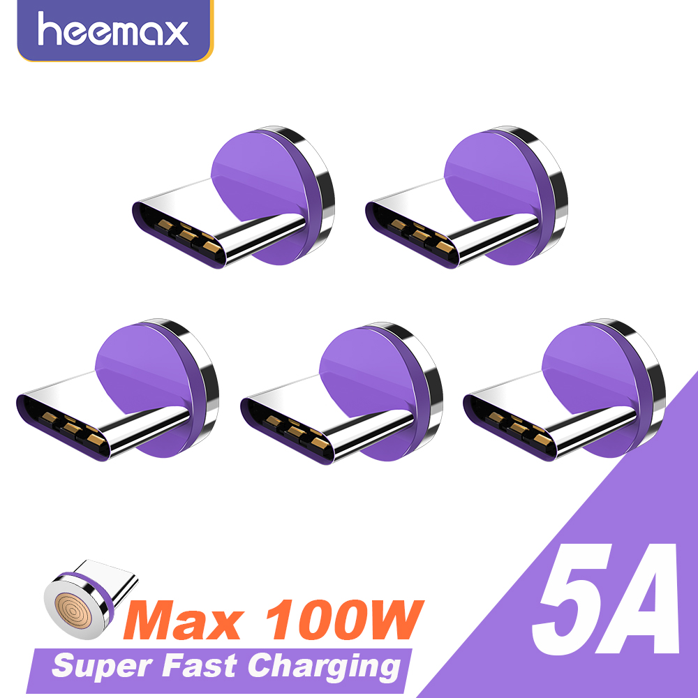 5A Round Magnetic Cable plug for iPhone Type C 3A Micro USB C Plugs Fast Charging Adapter Phone Microusb Type-C Magnetic Plug