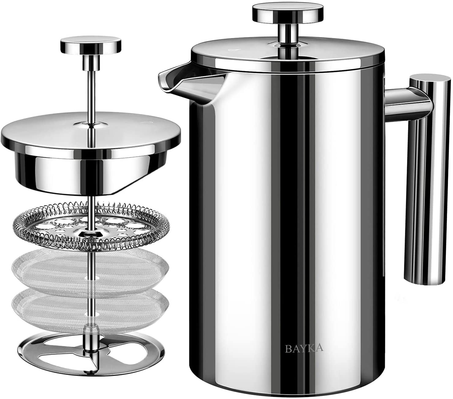 350/800/1000ml Stainless Steel French Press Coffee Maker Double-Wall Coffee Tea Maker Pot Manual French Press For Home & Camping