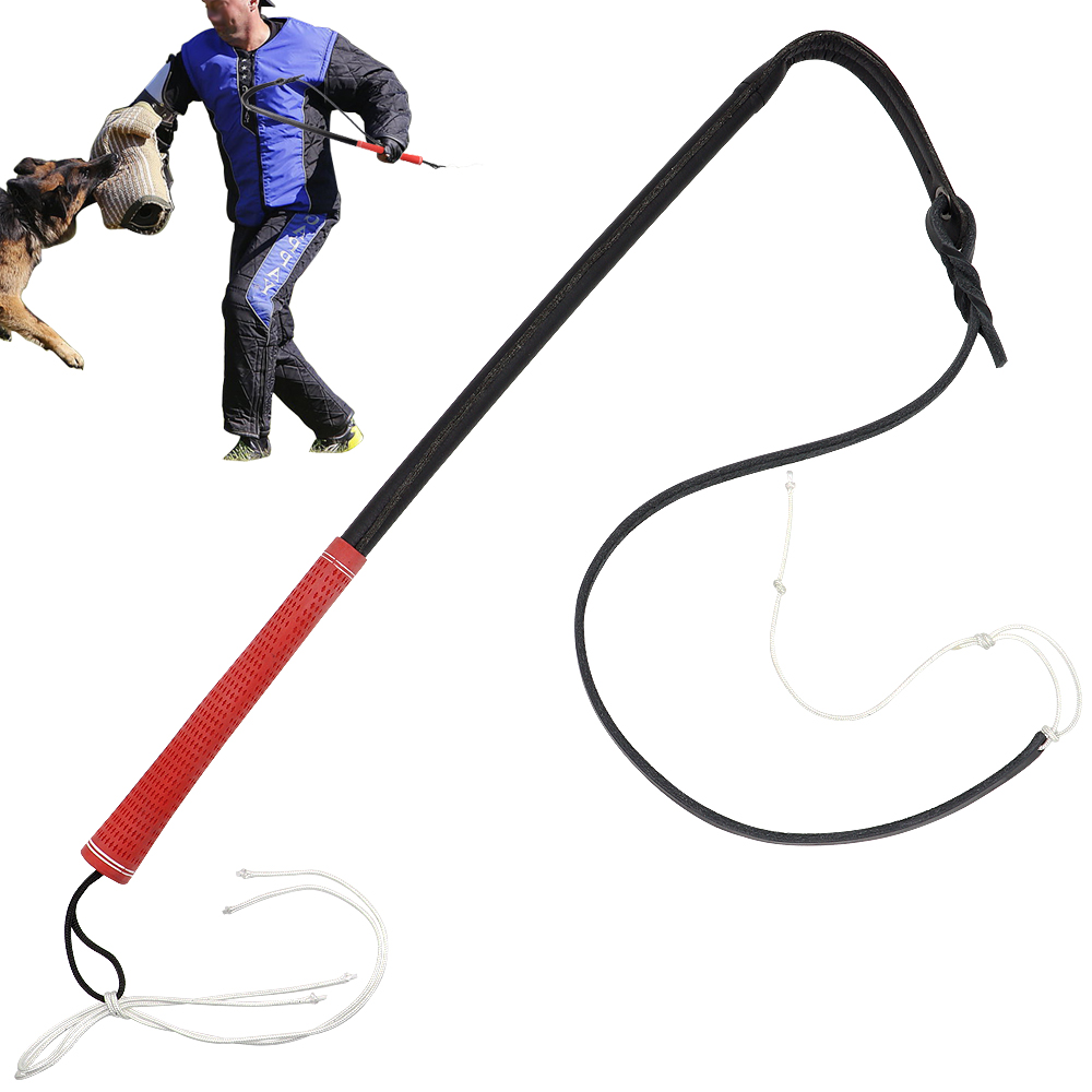 Durable Pet Training Tool Strong Leather Dog Whip Leash Medium Large Dogs Training Whips Belt For Working Dogs French Bulldog