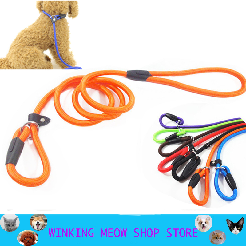Dog Training Leash Slip Pet Dog Nylon Rope Lead Strap Adjustable Traction Collar For S\\M\\L\\XL