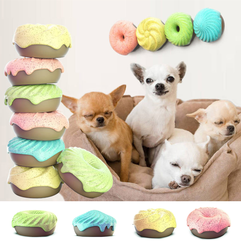 4Pcs/Set Doughnut Air Freshener Deodorant for Pet Cat Dog House Room Litter Rabbit Cage Solid Washable Long Lasting Aromatherapy