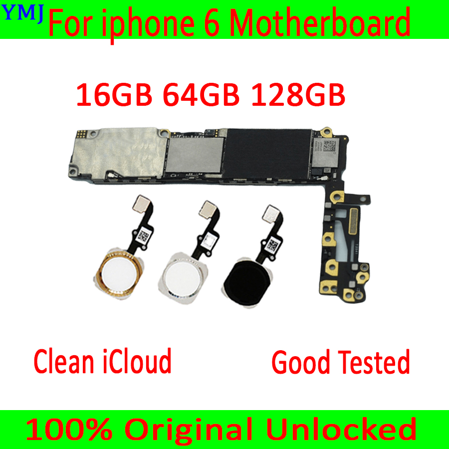 Full Chips For iphone 6 4.7 inch Motherboard Free iCloud，Original unlocked for iphone 6 Mainboard with/without Touch ID