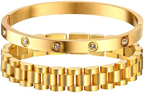 MPRAINBOW Personalized Women Thick Link Bracelet - Love Quote Name ID Engraved Link Bracelet,Adjustable Watch Band Chain Wristband Jewelry Gifts to Lover Girlfriend Wife Mom Sister