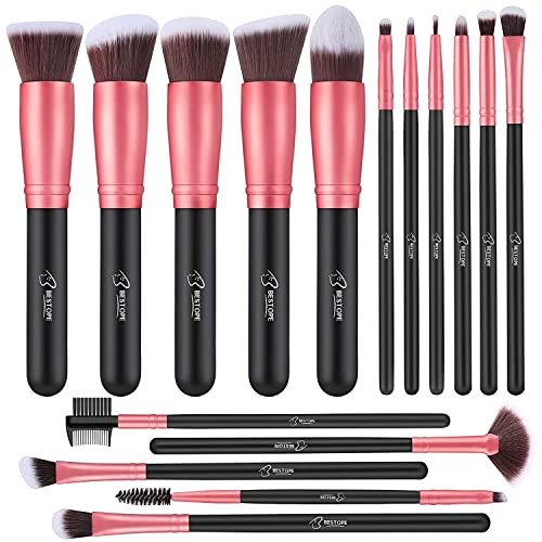 Makeup Brushes Makeup Brush Set - 16 Pcs BESTOPE PRO Premium Synthetic Foundation Concealers Eye Shadows Make Up Brushes set,Eyeliner Brushes(Black)