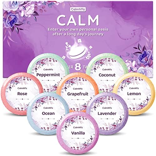 Shower Steamers 8 Scents - Shower & Bath Bombs with Organic & Natural Fragrances for Teens and Adults - Birthday, Christmas Day Present for Women Who Have Everything（Purple）