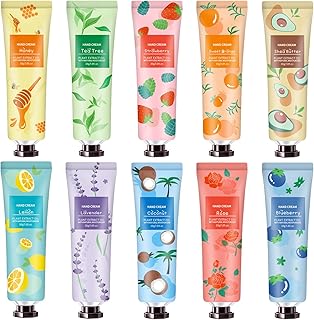 10 Pack Hand Cream for Dry Cracked Hands, Christmas Gifts for Women Teens,Stocking Stuffers for Adults,Teacher Appreciation Gifts, Natural Plant Fragrance Mini Hand Lotion Moisturizing Hand Care Cream