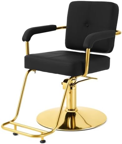 Artist hand Black and Gold Salon Chair Professional Stylist Chair with Heavy Duty Hydraulic Pump Hair Salon Styling Chair 360 Degree Swivel, Spa Beauty Equipment Max Load Weight 330 Lbs