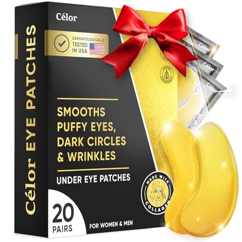 Under Eye Patches (20 Pairs) - Eye Patches For Puffy Eyes And Dark Circles - Under Eye Mask For Beauty & Personal Care - Under Eye Mask Amino Acid & Collagen For Dark Circles And Puffiness by Celor