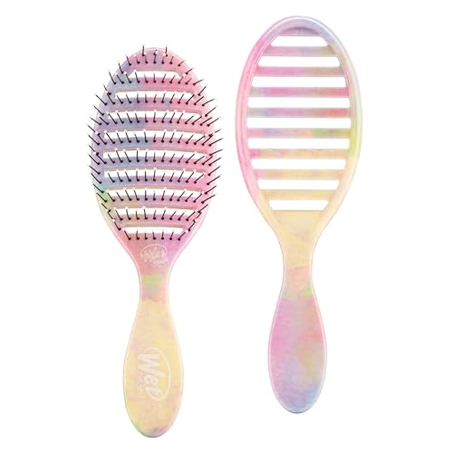 Wet Brush Speed Dry Hair Brush - Stripes (Color Wash) - Vented Design and Ultra Soft HeatFlex Bristles Are Blow Dry Safe With Ergonomic Handle Manages Tangle and Uncontrollable Hair - Pain-Free