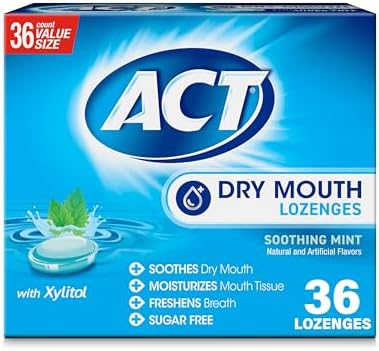 ACT Dry Mouth Lozenges with Xylitol, Soothing Mint, 36 Lozenges