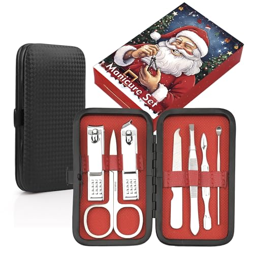 Nail Clippers,Men Gifts for Christmas,Mens Stocking Stuffers,Manicure Set,Nail Kit,Toe Nail Clippers,Travel Gifts for Mens Grooming Kit,Pedicure Kit,Manicure Kit for Womens Personal Care Sets 7pcs