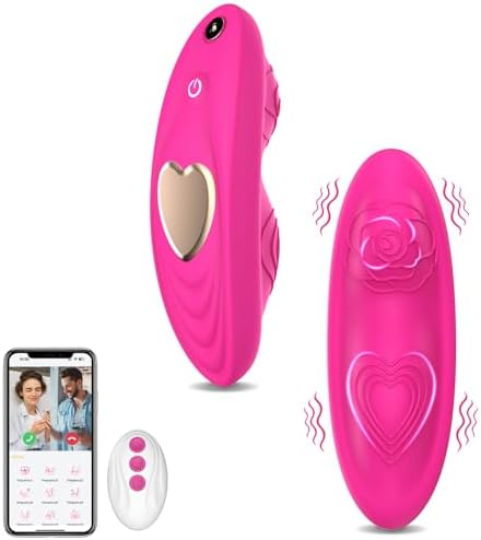 Adult Sex Toys for Women or Couples Vibrator, Dual 9+9 Vibration Modes Independent Control by APP or Remote, Mini Butterfly Vibrators Rose Sex Toy (Rose)
