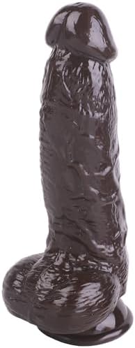 8.3 Inch Realistic Silicone Dildo Adult Sex Toys for Women,Black Big Thick Anal Dildo G Spot Stimulator with Strong Suction Cup, Body-Safe Material Curved Shaft and Balls Lifelike Flexible Men Penis