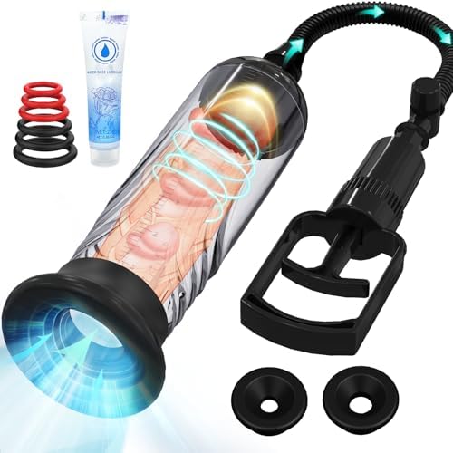 Penis Vacuum Pump, Manual Penis Enlarger Enlargement Extend Pump Air Pressure Device, Adult Male Sex Toys for Men Stronger Bigger Erections with 3pcs Suction Sleeves (Basic)