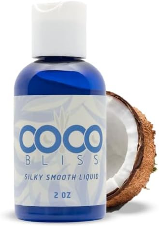 Coco Bliss Natural Coconut Oil Lubricant, Intimate Moisturizer, Lube for Him and Her, Personal Massage Oil, Silky Smooth Moisturizer with Vanilla Extract and Almond Oil, 4/8 Fl Oz (2 oz Liquid)