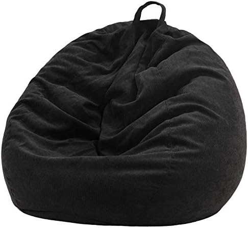 Nobildonna 3 ft Bean Bag Chair Cover (No Filler) for Adults and Kids, 300L Extra Large Stuffed Animal Storage Bean Bag Washable Soft Premium Corduroy Stuffable Bean Bag Cover