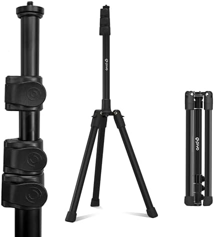Pivo 63" Extendable Cell Phone & Camera Tripod with Sturdy, Lightweight, Portable, Foldable Stand for Video Recording with Universal 1/4"" Thread for DSLR, Smartphone, Action Camera & Pivo Pods