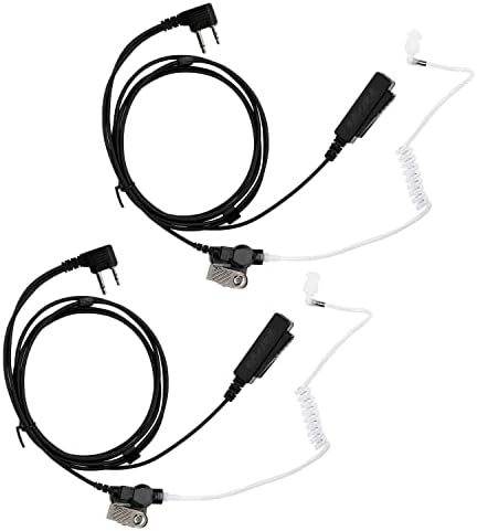Earpiece for Midland GXT1000VP4 Walkie Talkie 2 Way Radio Surveillance Security Headset Acoustic Tube Ear Piece with Mic PTT LXT500VP3 GXT1050VP4 GXT1000XB (2 Packs)