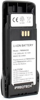 PMNN4598 PMN4598A 2450mAh Li-Ion Battery Compatible with R2 Series Business Two Way radios Replacement Battery PMNN4598A PMN4598 PMNN4600A PMN4600