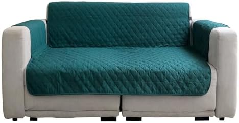 YuppieLife Reversible Sofa Slipcover/Couch Cover/Durable Non Slip Furniture Protector Cover for Pets Dog Kids (Fit seat Width 46in)(Peacock Green)