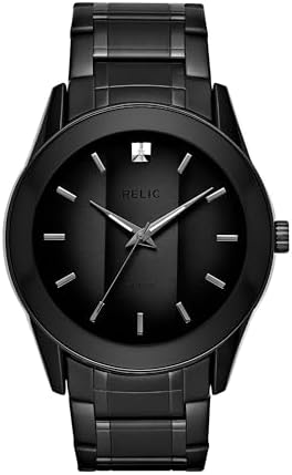 Relic by Fossil Men's Rylan Three-Hand Black Stainless Steel Bracelet Watch (Model: ZR77271)