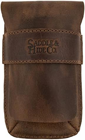 Saddle & Hide Co., Single Watch Case Handmade from Full Grain Leather, Protector Holder, Timepiece, Watchlover Storage, Travel Accessories :: Bourbon Brown