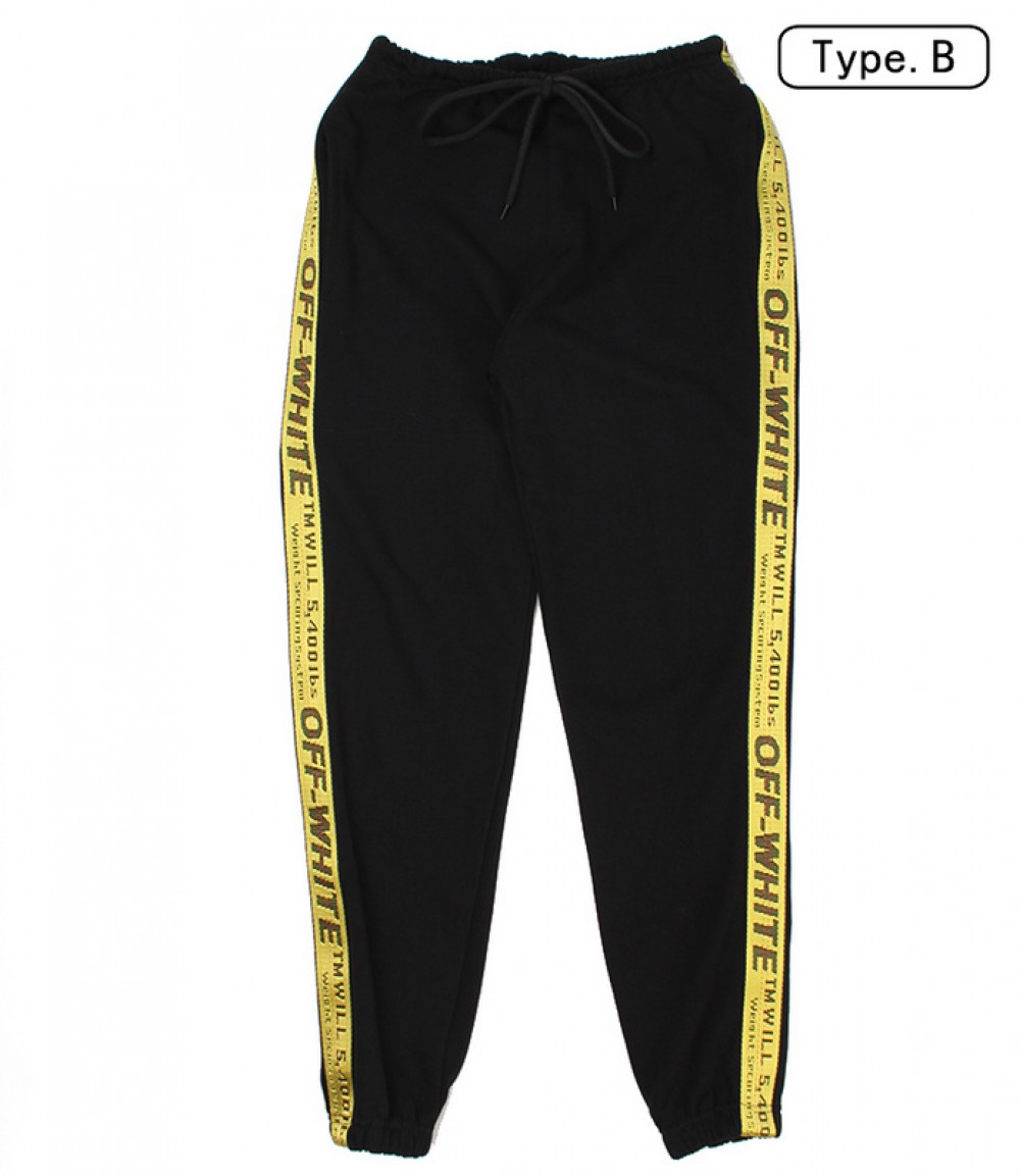 A+ Quality OFF-WHITE Yellow Tape TM Will Track Pants